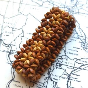 Beaded Wood Cuff Bracelet